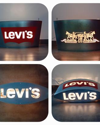 Insegna Luminosa Levi's Jeans Lampada Negozio Casa