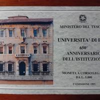 Moneta Argento 650° Università di Pisa blister FDC