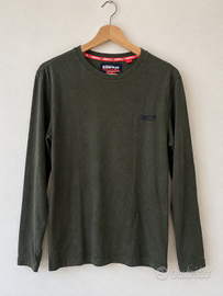 Maglia uomo Superdry maniche lunghe verde taglia L