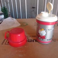 thermos bimbo bimba con disegno gattino vintage
