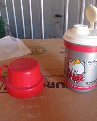 thermos bimbo bimba con disegno gattino vintage