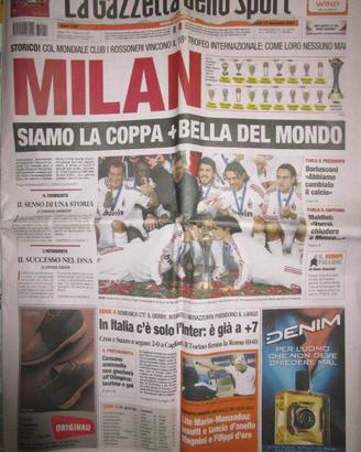 Gazzetta Milan Boca Finale 2007 Fifa Champions
