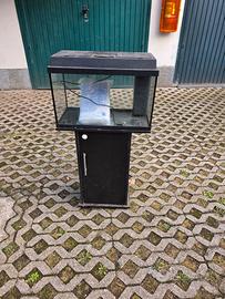Acquario 65 litri con mobiletto e accessori