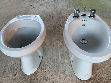 Sanitari Dolomite WC  -Bidet a terra con rubinetto