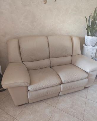 Divano in vera pelle 2 posti con relax elettrico