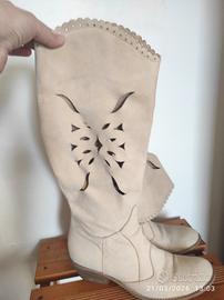 stivali camoscio beige 