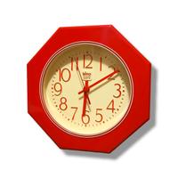 BINO orologio esagonale da parete quartz rosso