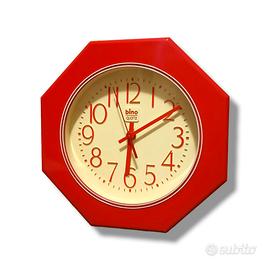 BINO orologio esagonale da parete quartz rosso