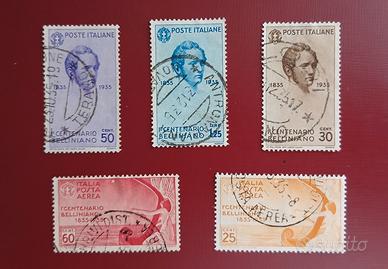 1935- centenario morte Bellini- 5 francobolli 