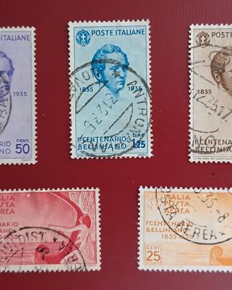 1935- centenario morte Bellini- 5 francobolli 