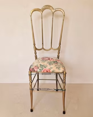 Sedia vintage Chiavarina dorata schienale alto