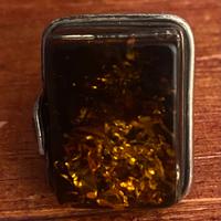 Anello argento e ambra