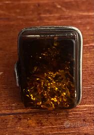 Anello argento e ambra