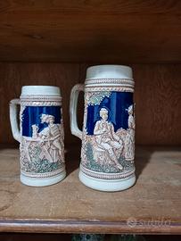 Coppia Boccali da Birra Tedeschi in Ceramica