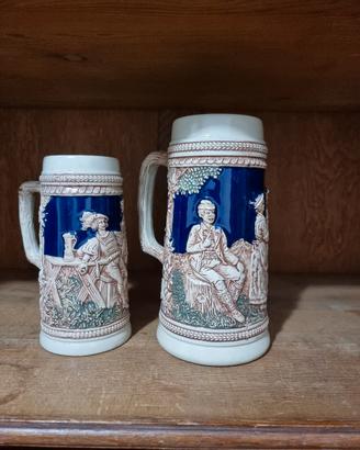 Coppia Boccali da Birra Tedeschi in Ceramica