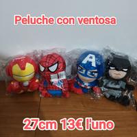 Peluche con ventosa pupazzi spiderman Batman Ironm