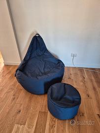 Pouf con poggiapiedi 