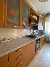 Cucina completa bianco e legno + forno + frigo