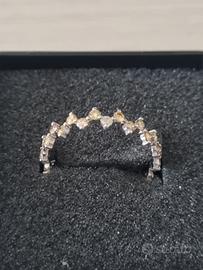 Anello 14 Kt Oro Bianco  e diamanti