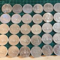 lotto 30 monete argento 500 lire caravelle centena