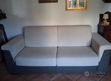 Divano letto  3 posti bicolore - apertura rapida