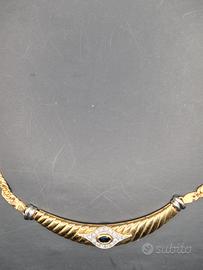 COLLIER IN ORO CON ZAFFIRO E BRILLANTI