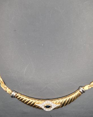 COLLIER IN ORO CON ZAFFIRO E BRILLANTI