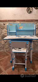 Scrivania con sedia per bambini – regolabile