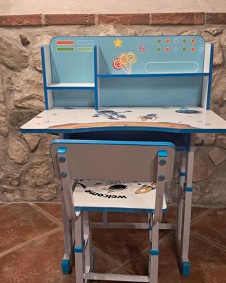 Scrivania con sedia per bambini – regolabile
