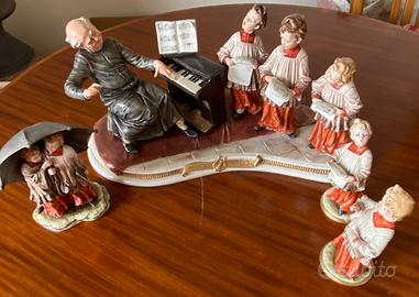 RARO BRUNO MERLI CAPODIMONTE CARILLON FIGURINA COR