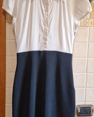 vestito talco a tubo bianco nero