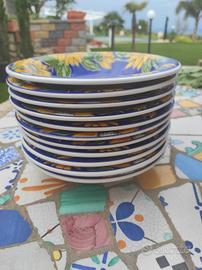 Set 10 Piatti Fondi in Ceramica Italiana 