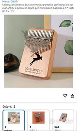 Kalimba 17 tasti DNJID legno Love Music