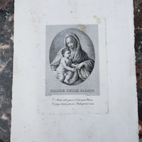 Antica incisione della Madre delle grazie con cert