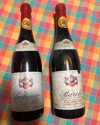 Coppia Di vini Barolo e Barbaresco del 1973