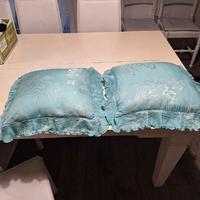 cuscini in raso turchese