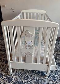 Lettino con cassetto, materasso, paracolpi