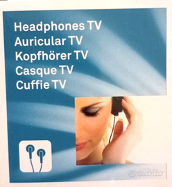 Cuffie Auricolari TV 3,5mm Con Filo Lungo 3 Mt 3 m