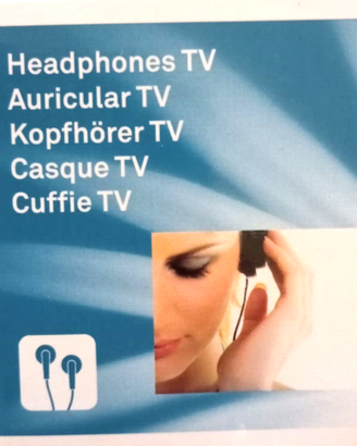 Cuffie Auricolari TV 3,5mm Con Filo Lungo 3 Mt 3 m