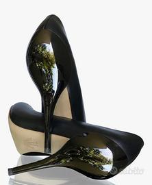 Scarpe donna in vera pelle tacco 12