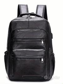 Zaino simil pelle lavoro ufficio nero