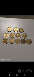 Lotto 12 monete 200 lire italiane e San Marino 