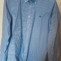 Camicia a righe bianca e azzurra harmont & blaine