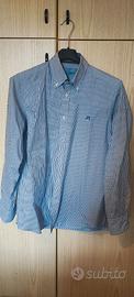 Camicia a righe bianca e azzurra harmont & blaine