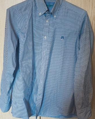 Camicia a righe bianca e azzurra harmont & blaine