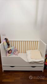 Lettino completo con materasso + accessori( bimba)