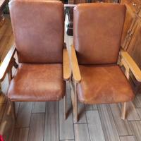 Poltrone in ecopelle tipo sdraio anni 60