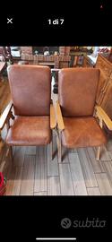 Poltrone in ecopelle tipo sdraio anni 60