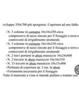Tettoia legno