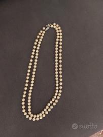 coppia collane perle anni '50 chiusura argento 